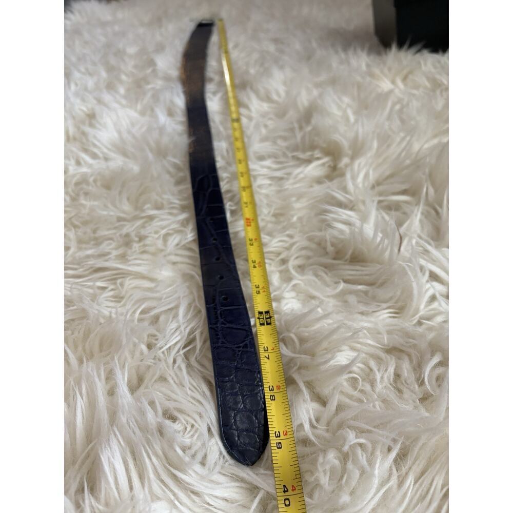 Ralph Lauren Collection Purple Label Women’s Alligator Buckle Belt L Navy $1750 - Picture 3 of 9